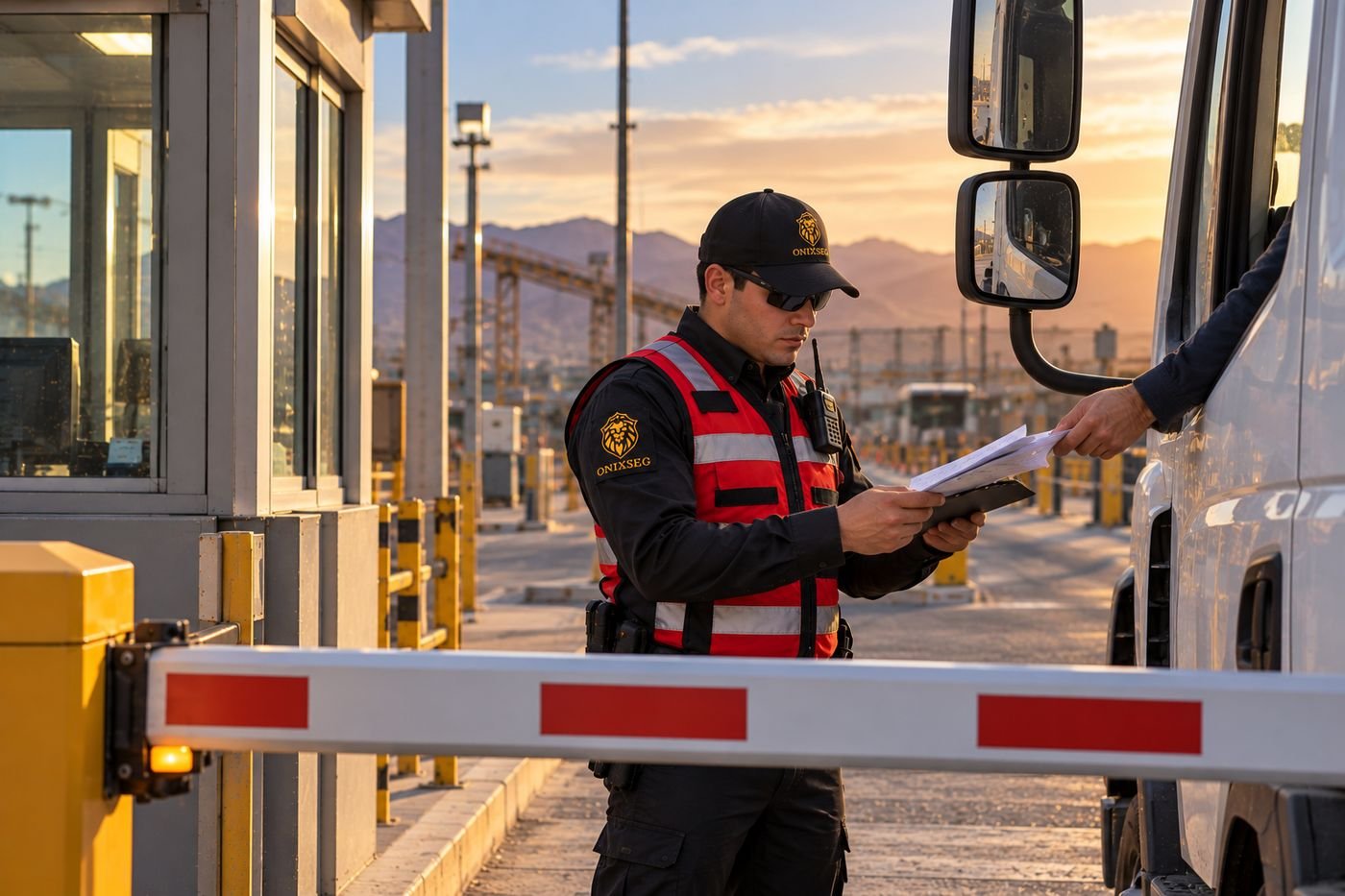 Portería con control vehicular